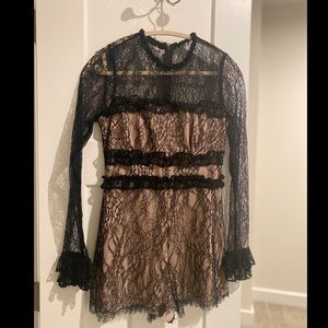 Alexis Black Lace Romper Women’s Size Medium NWT